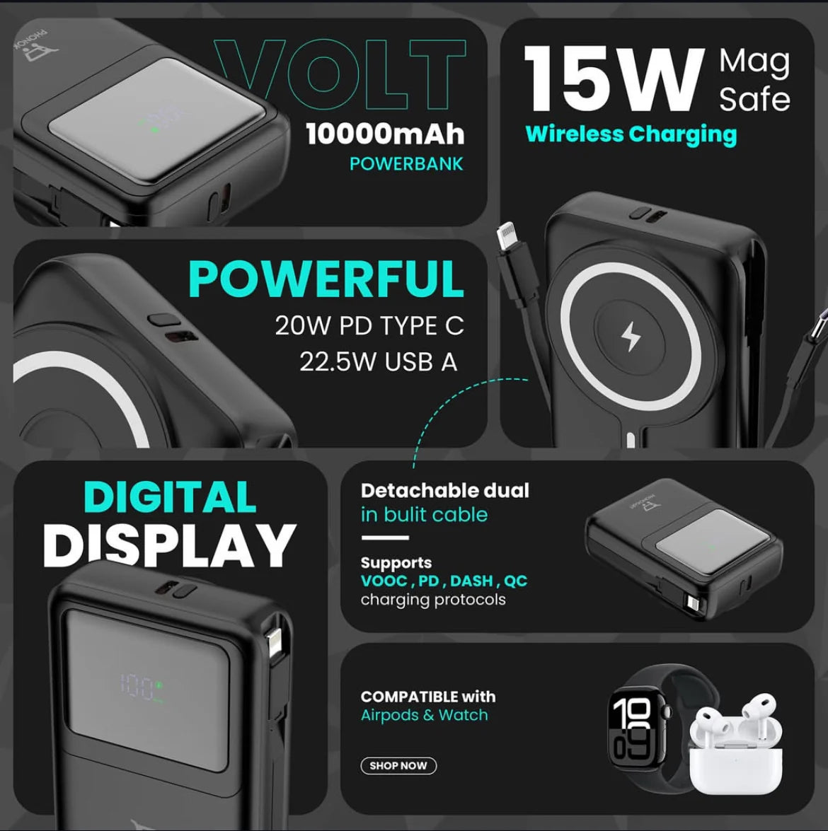 PHONOKART VOLT (10000 mAh) Mag Safe Power Bank