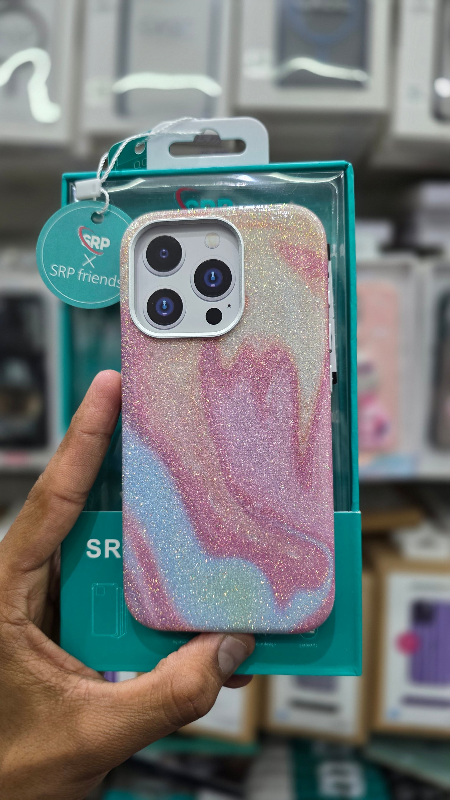 SRP Glittery Pastel Swirl Case WIth MagSafe - iPhone 15 Pro