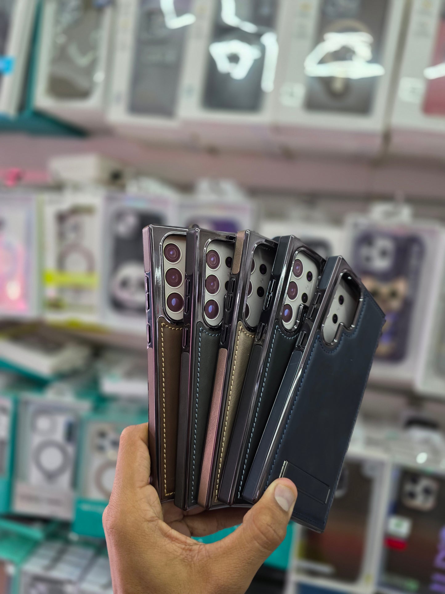 PULOKA Classic Leather Wit Kick Stand - Samsung S23 Ultra