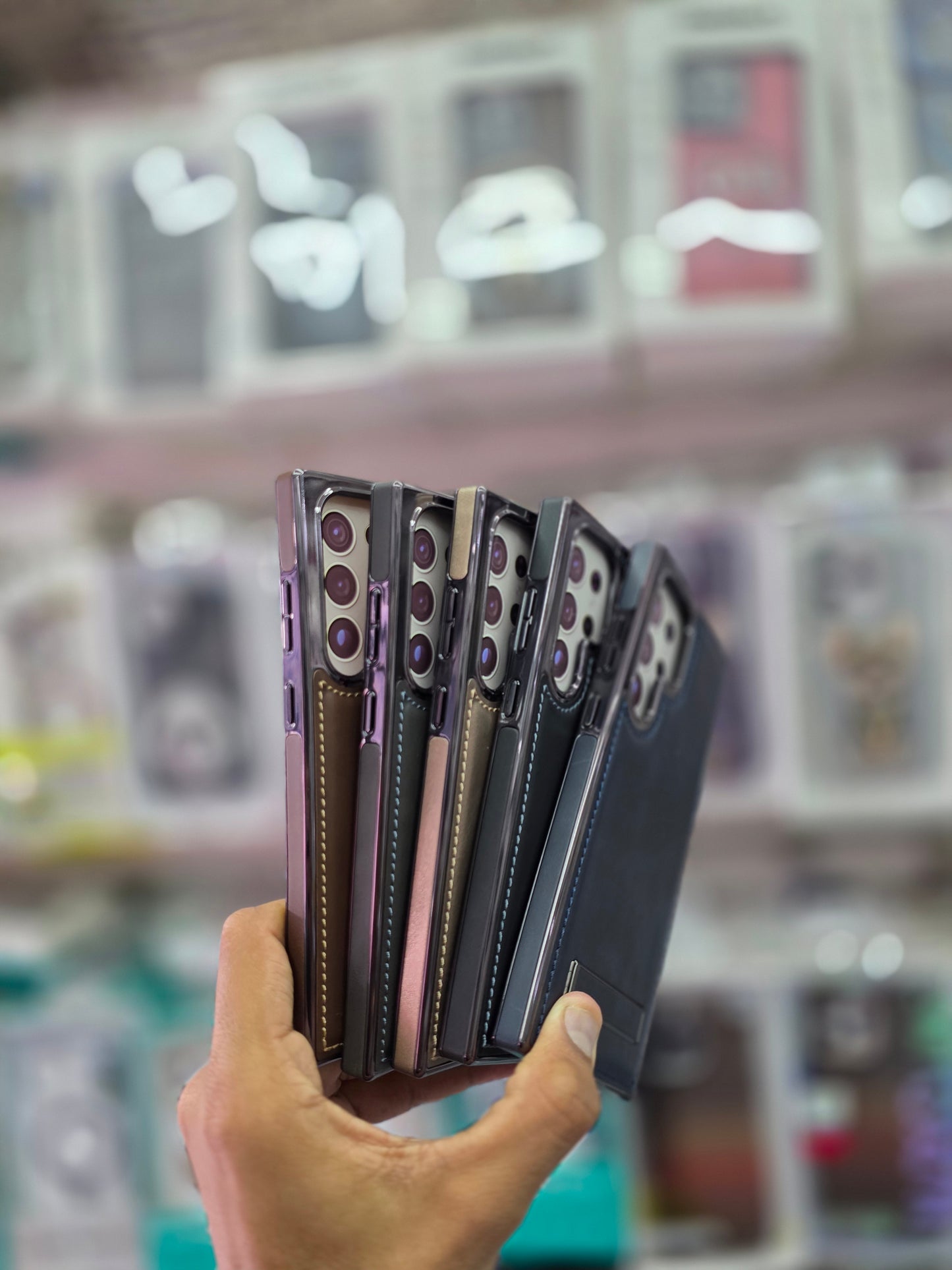 PULOKA Classic Leather Wit Kick Stand - Samsung S23 Ultra