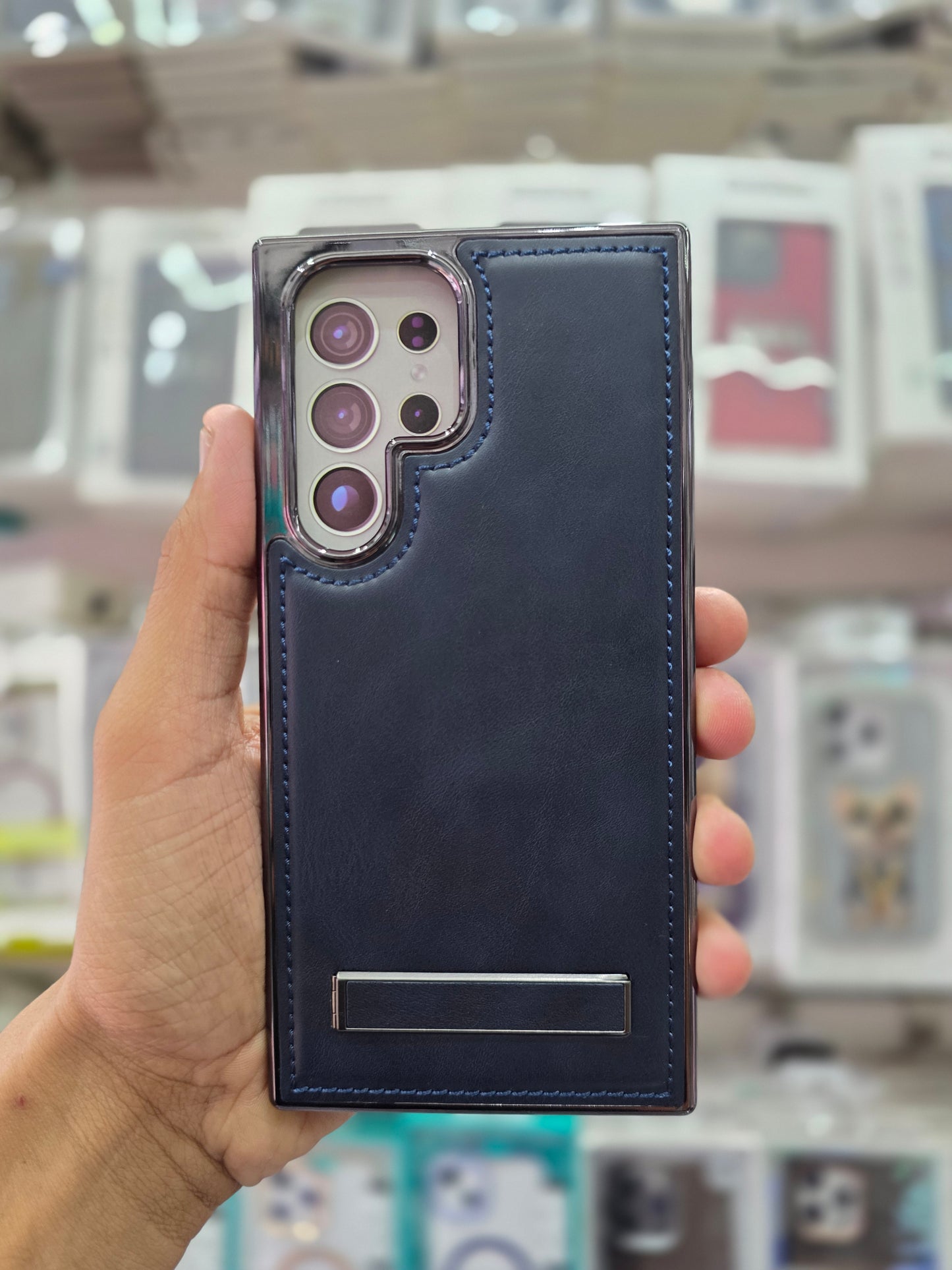 PULOKA Classic Leather Wit Kick Stand - Samsung S23 Ultra