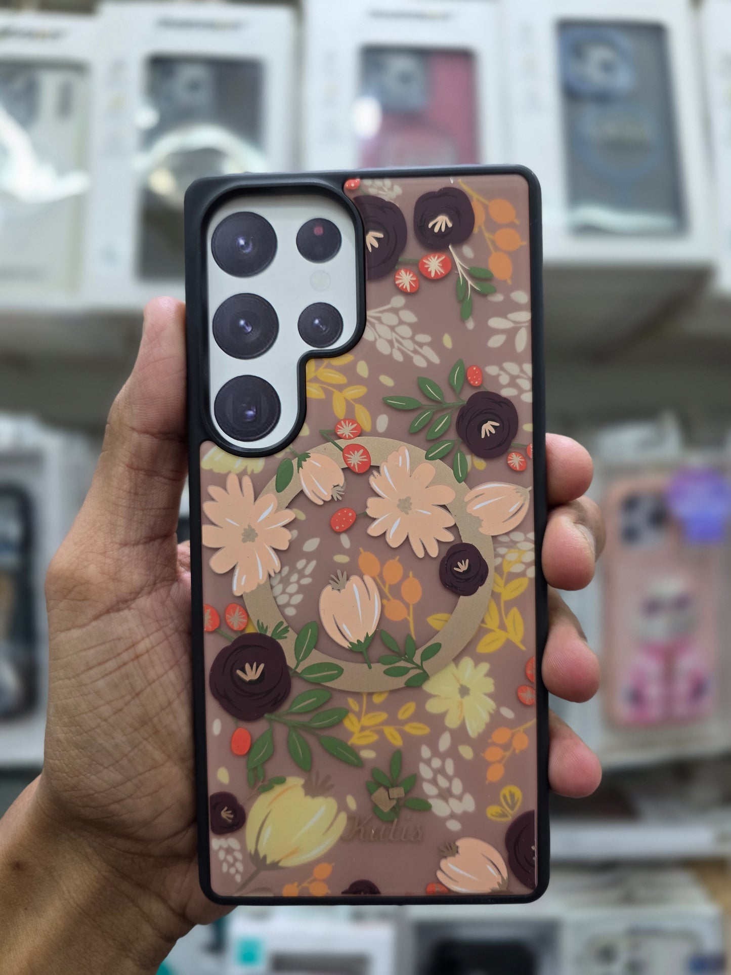 Kutis Floral Printed Shockproof MagSafe Case - Samsung S25 Ultra