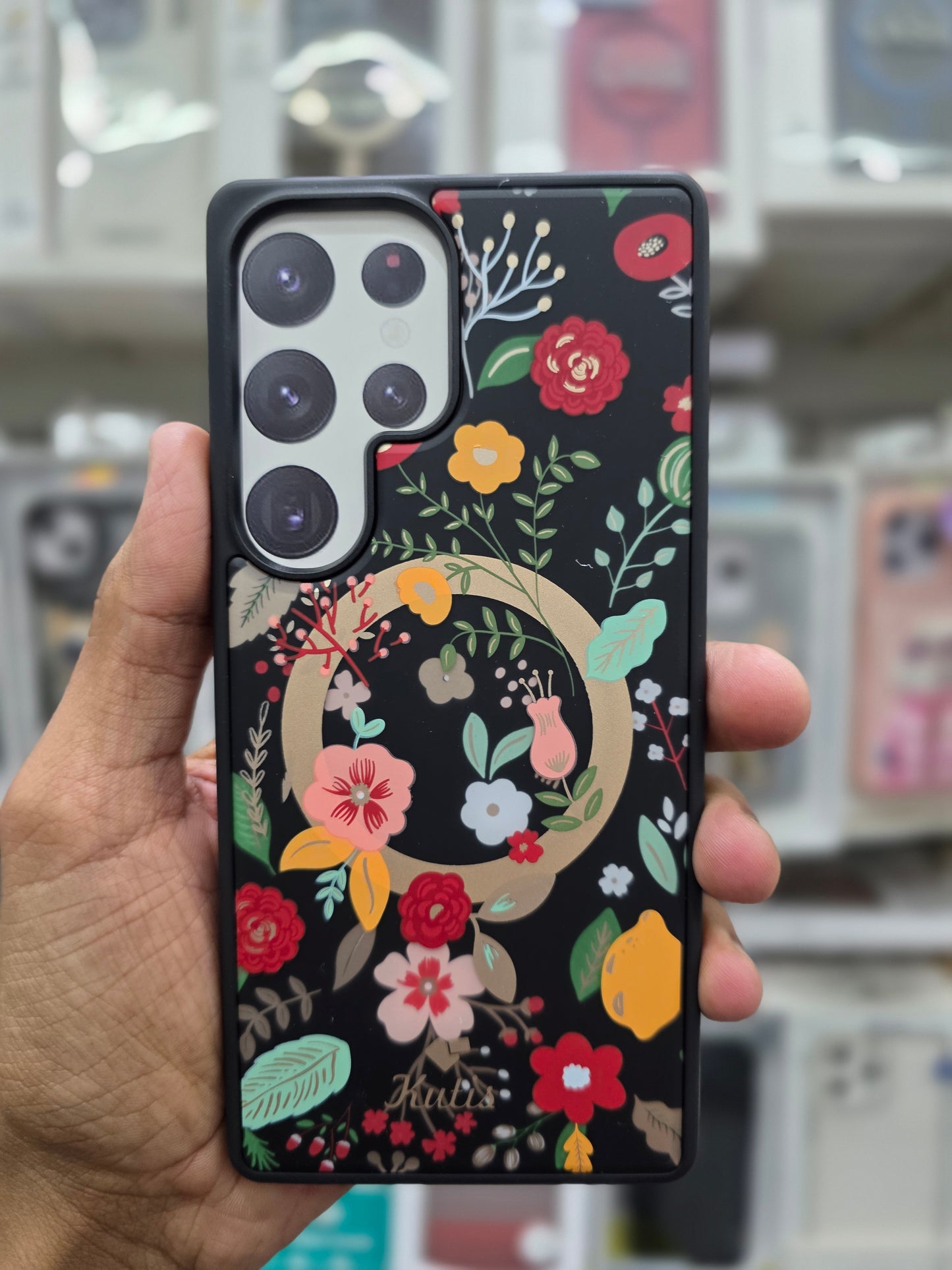 Kutis Floral Printed Shockproof MagSafe Case - Samsung S25 Ultra