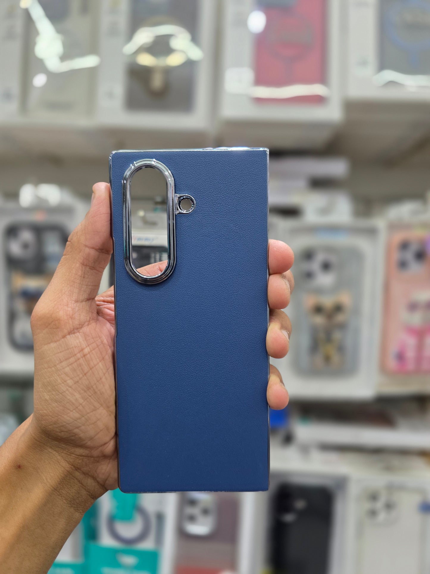 DFANS Pu Leather Chrome Plated Samsung Z Fold 7 Cover