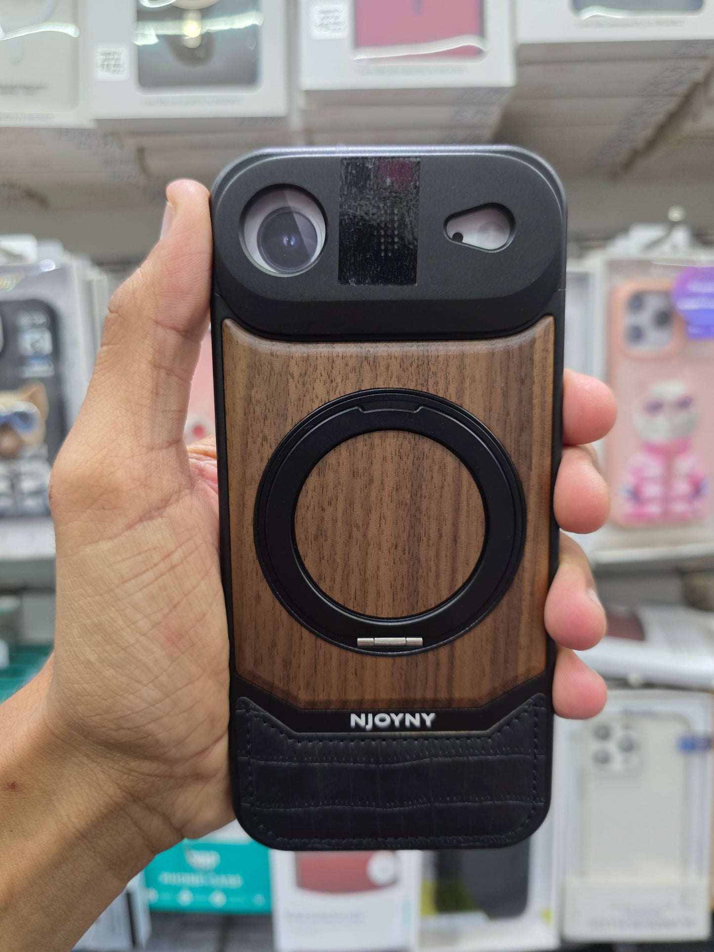 NY Perfume Wooden Metal 360 Stand Case With Magsfe - iPhone 17 Air