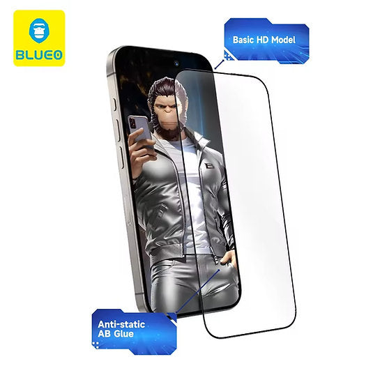 Blueo Anti Static HD Tempered Clear Glass for iPhone 16 Pro