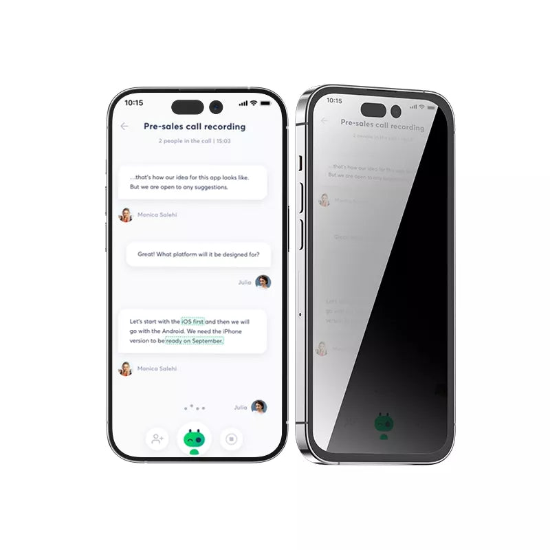 Blueo Privacy HD Tempered Glass Screen Protector for iPhone 15