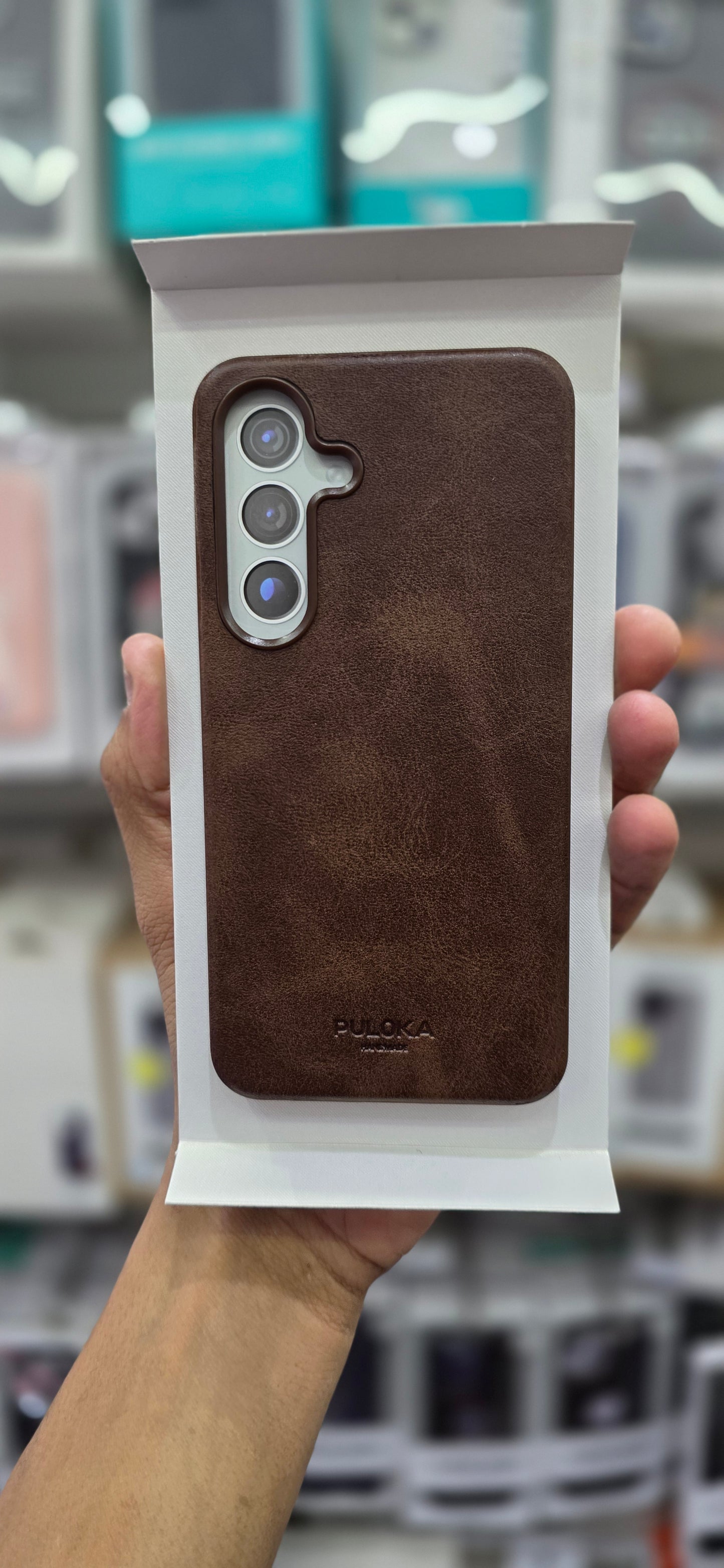 PULOKA Leather Ultra Slim Leather Thin Case For Samsung S25