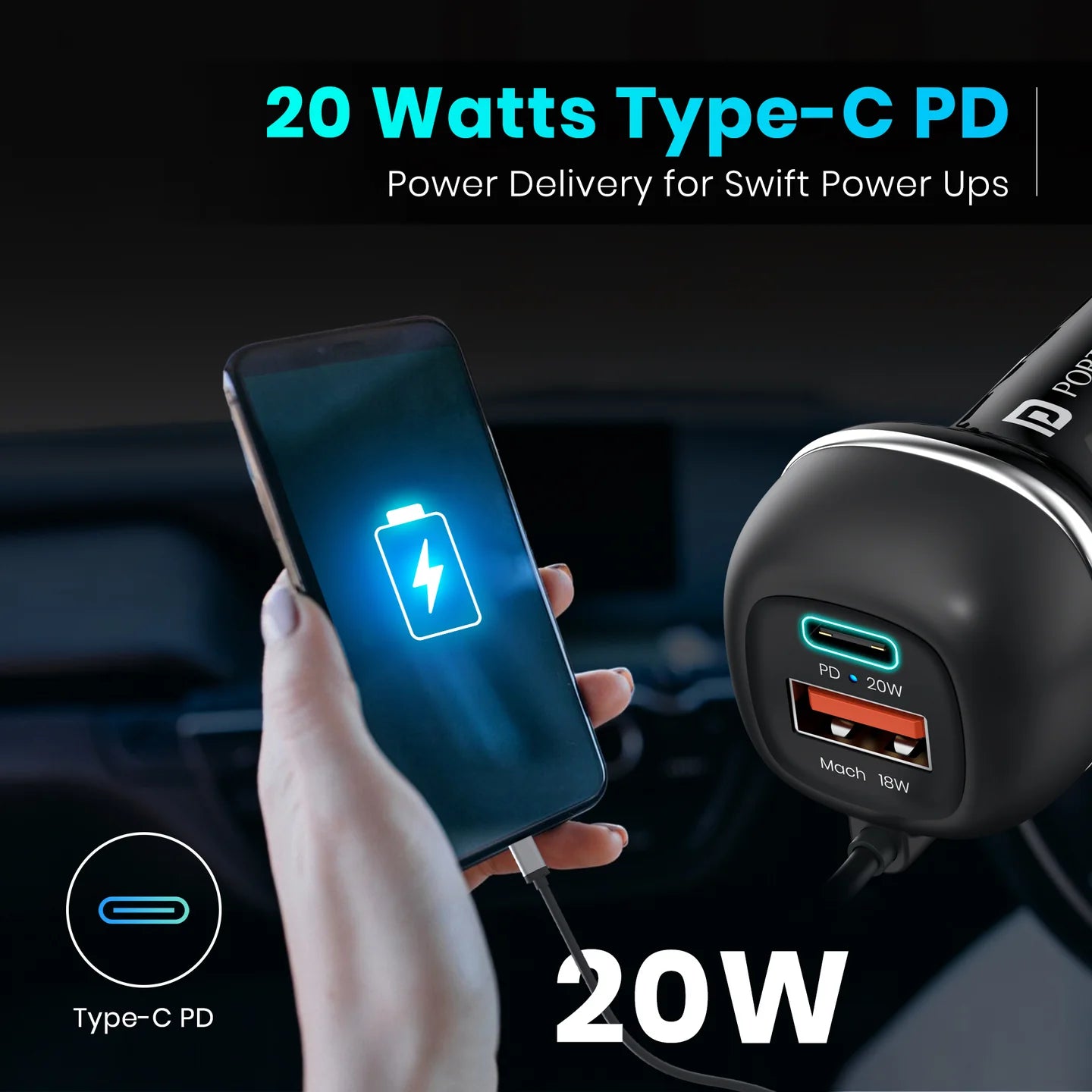Portronics Car Power 1C