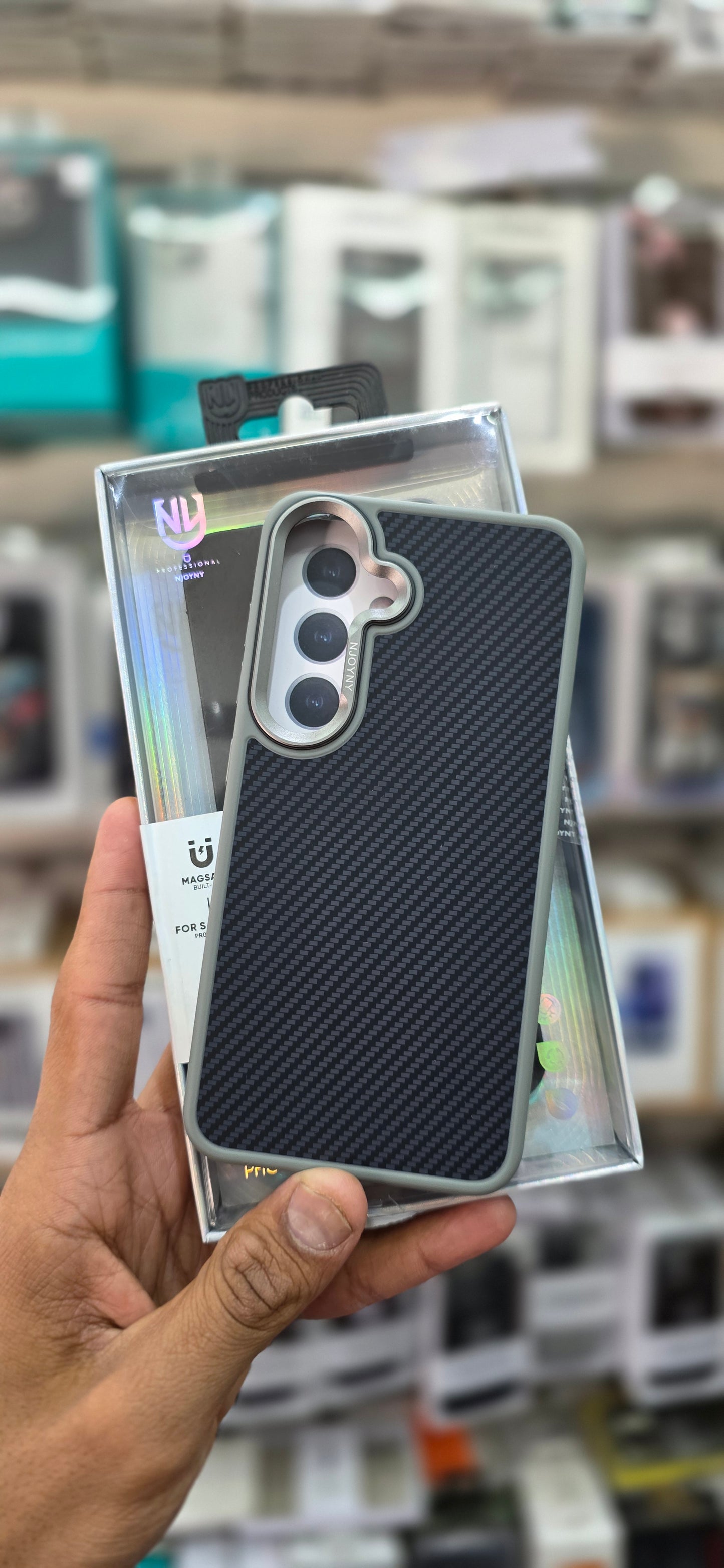 NY Carbon Fiber Texture Case For Samsung S25