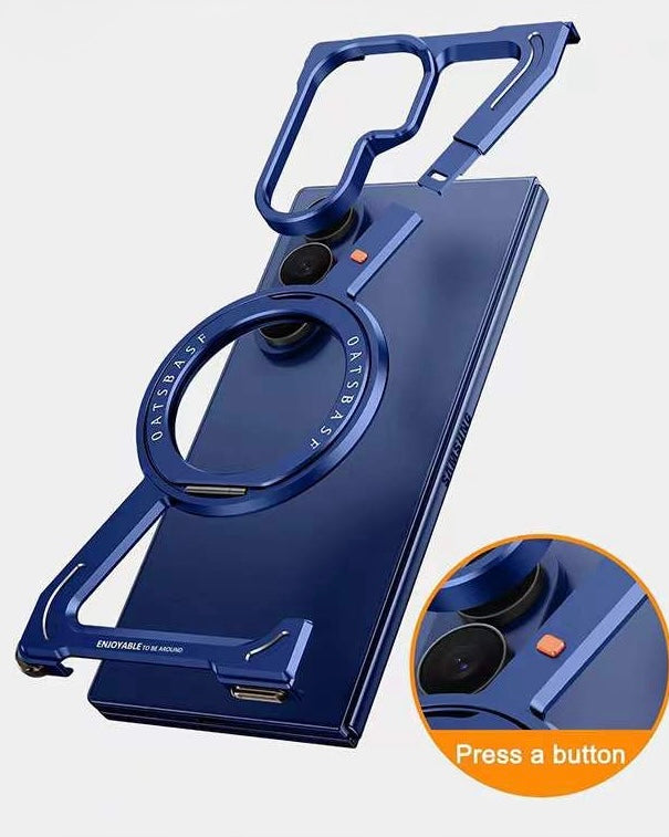 Sleek Z-Shaped Metal Samsung Fold 7 Cover with 360° Rotating Ring Stand