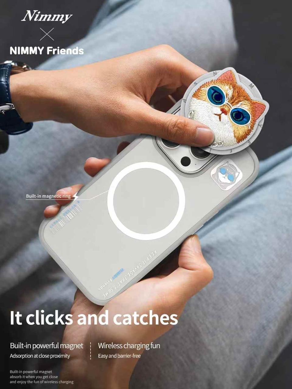 Nimmy Magnetic Little Hipster Cat For iPhone 16 Pro Max