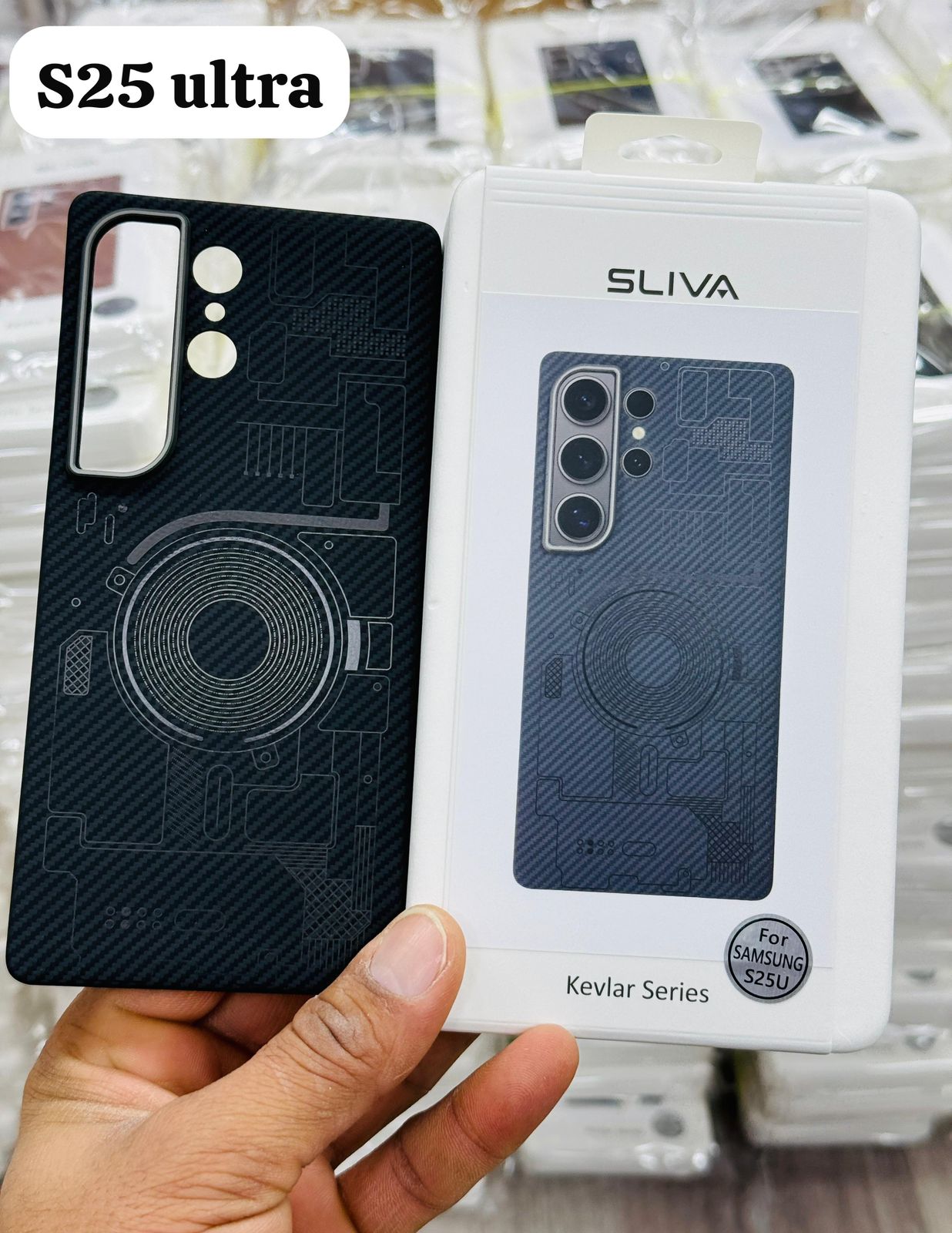 Sliva Magnetic Carbon Fiber Texture Case - Samsung S25 Ultra