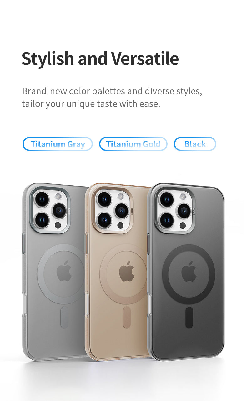 Rock Matte Series with Magnetic(Semi-Transparent ) iPhone 16 Pro Max