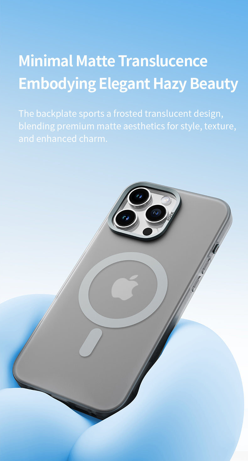 Rock Matte Series with Magnetic(Semi-Transparent ) iPhone 16 Pro Max