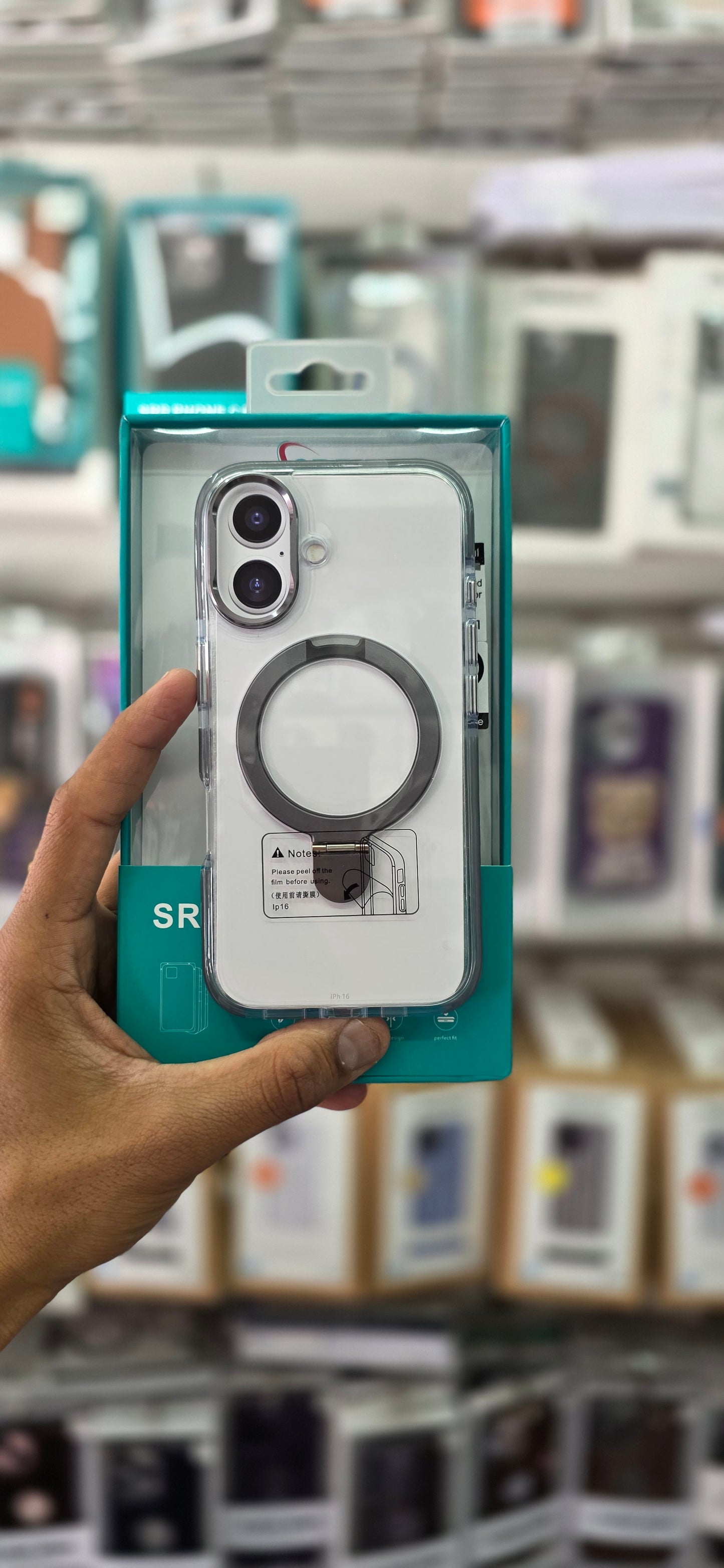 SRP MagSafe With Stand Transparent Case - iPhone 16 Plus