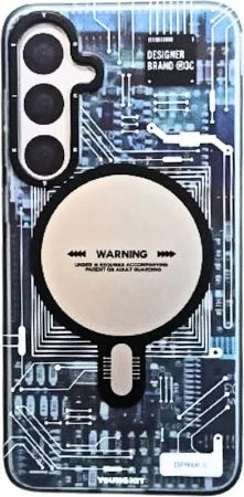 YOUNGKIT Futuristic Circuit Board, Soft Bumper Case - Samsung S25