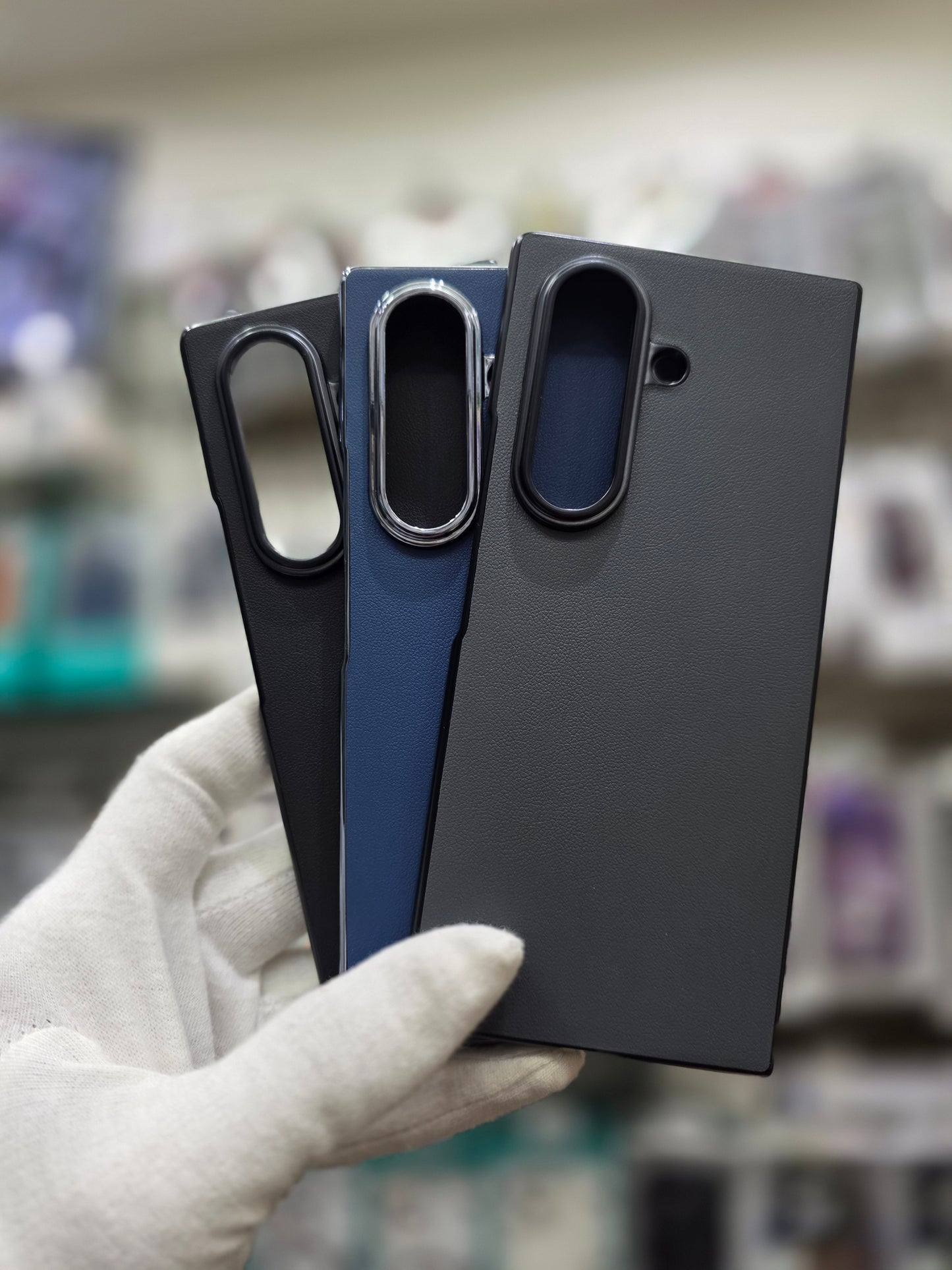 DFANS Pu Leather Chrome Plated Samsung Z Fold 7 Cover