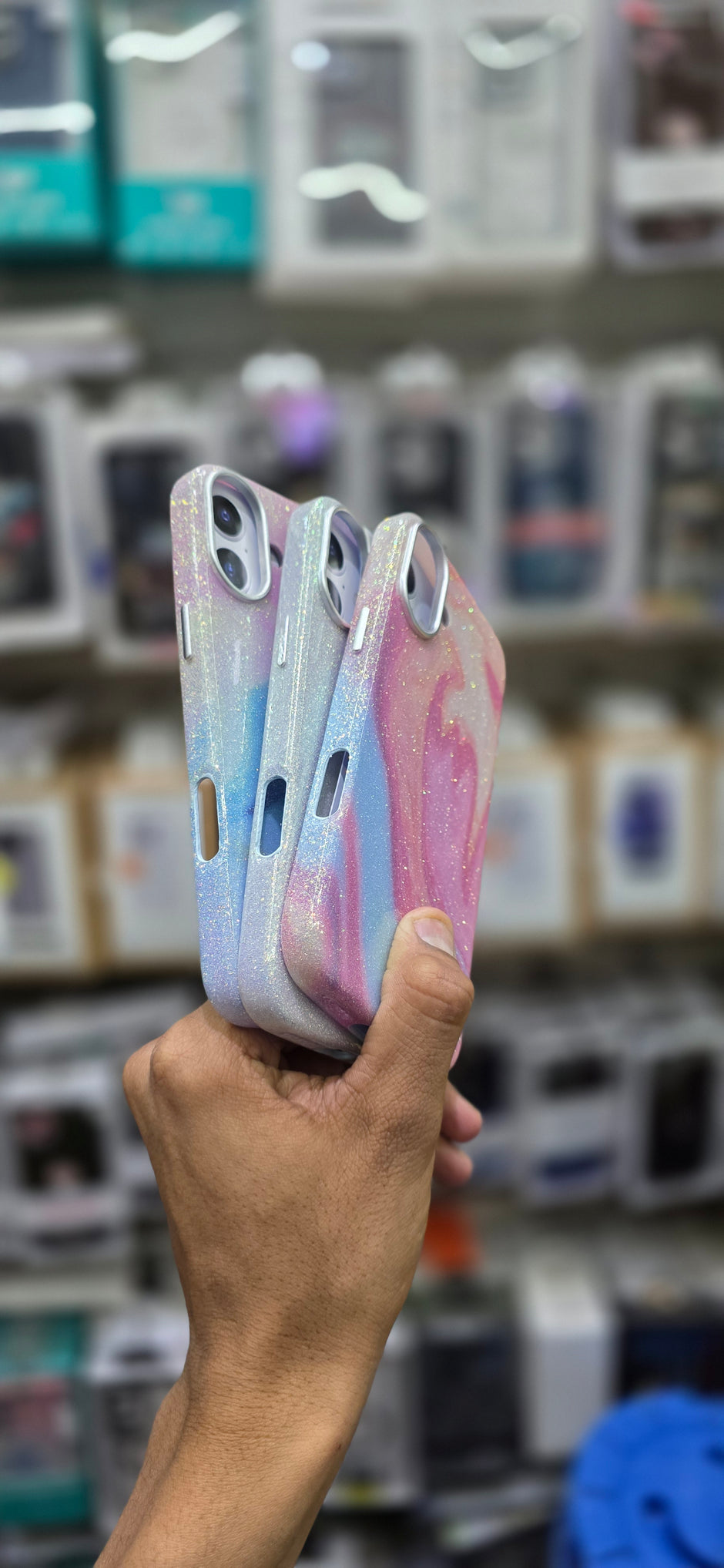 SRP Glittery Pastel Swirl Case WIth MagSafe - iPhone 16 Plus Back Cover
