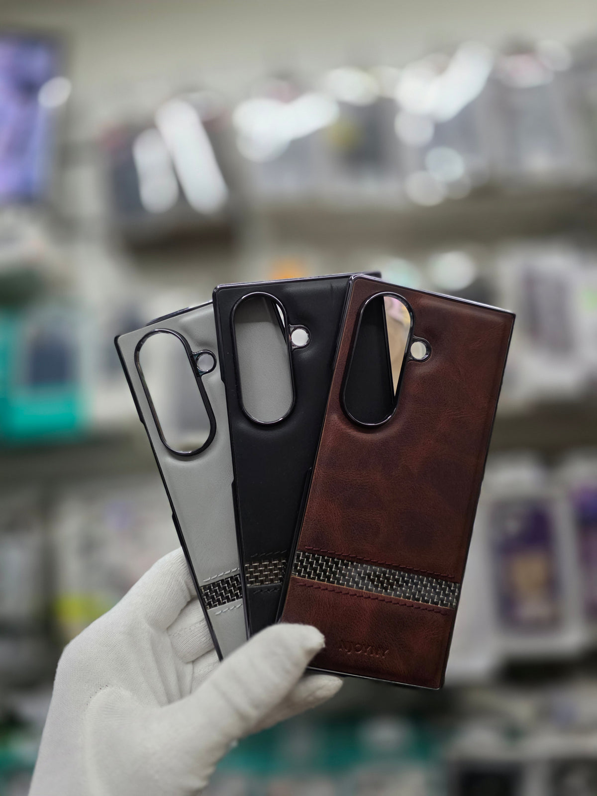 NY Classic Leather Chrome Plated Samsung Fold 7 Cover