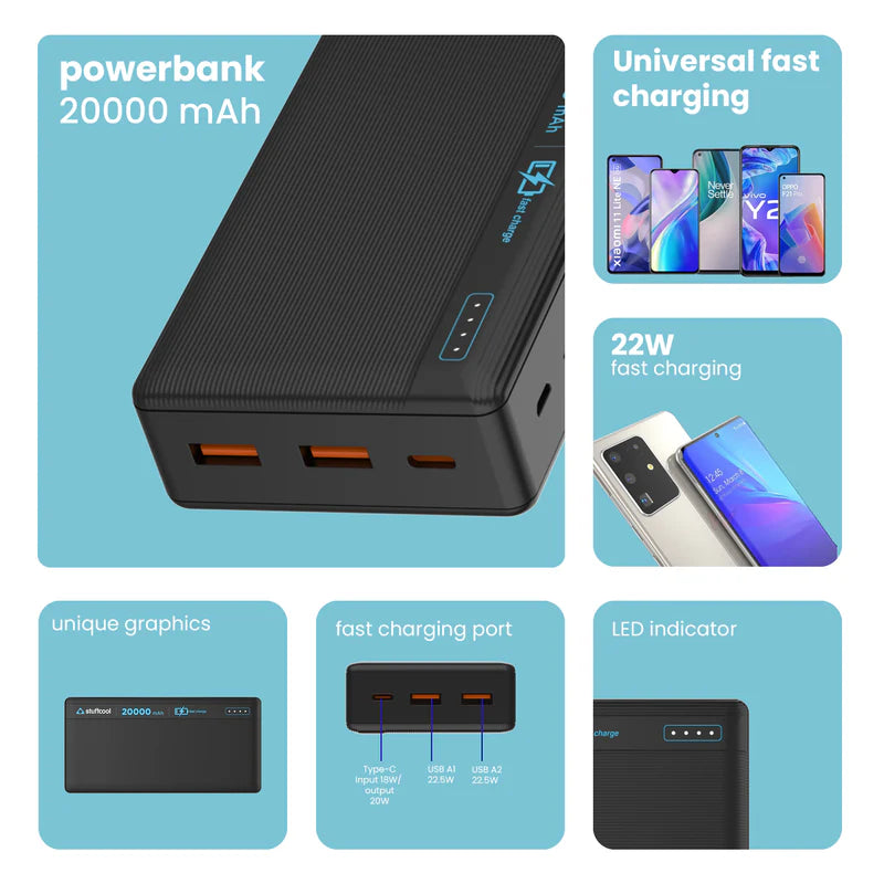 StuffCool Major Power Bank 20000 Mah