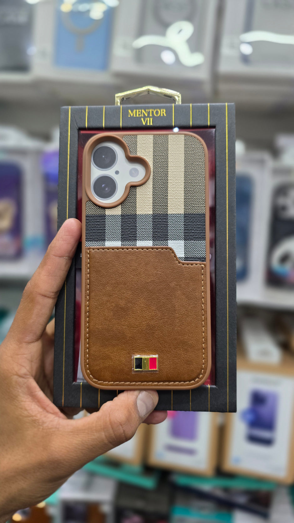Mentor VII Premium Leather Wallet Case - iPhone 16 Plus Back Cover