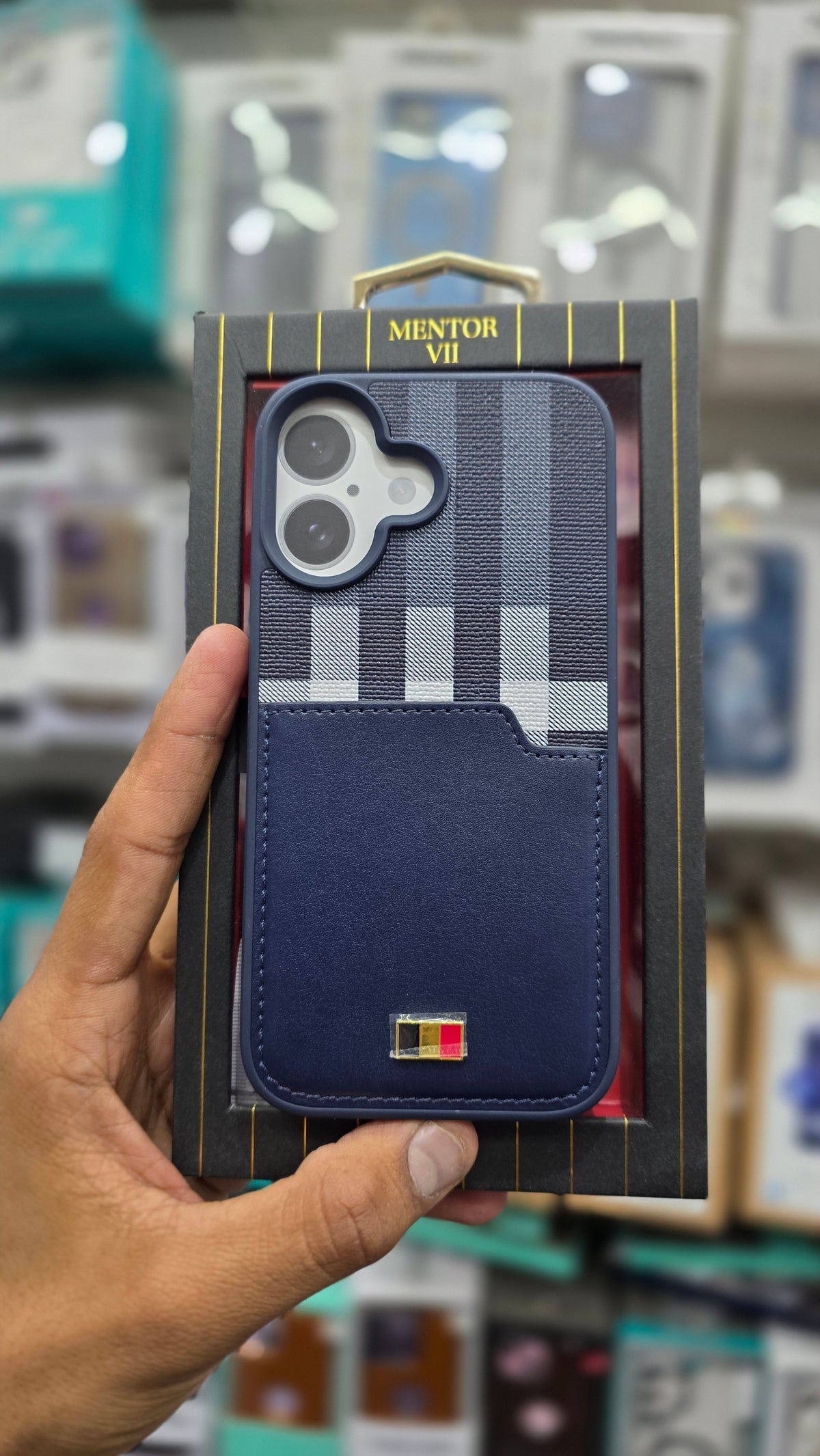 Mentor VII Premium Leather Wallet Case - iPhone 16 Plus Back Cover