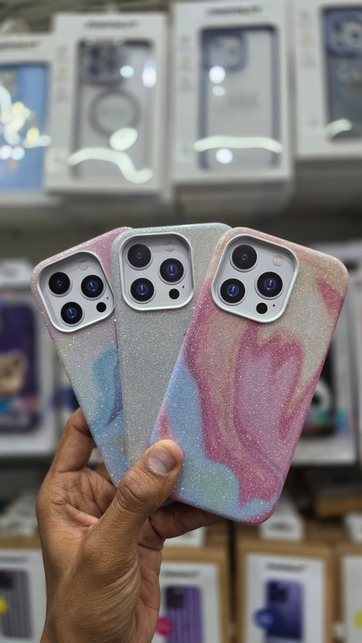SRP Glittery Pastel Swirl Case WIth MagSafe - iPhone 15 Pro Back Cover