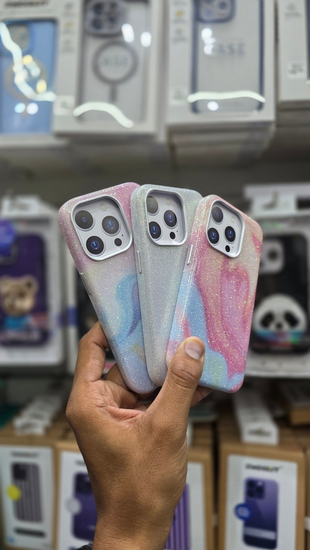 SRP Glittery Pastel Swirl Case WIth MagSafe - iPhone 15 Pro Back Cover