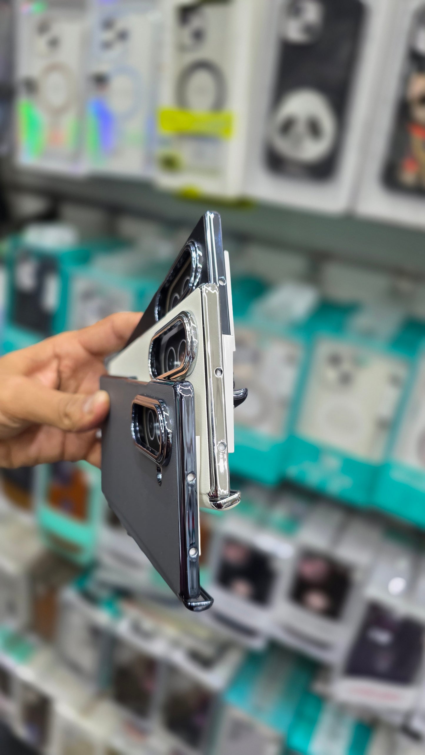 DFANS Pu Leather Chrome Plated Hinge Protection Case -Samsung Z Fold 7
