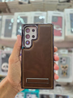 PULOKA Classic Leather Wit Kick Stand - Samsung S24 Ultra