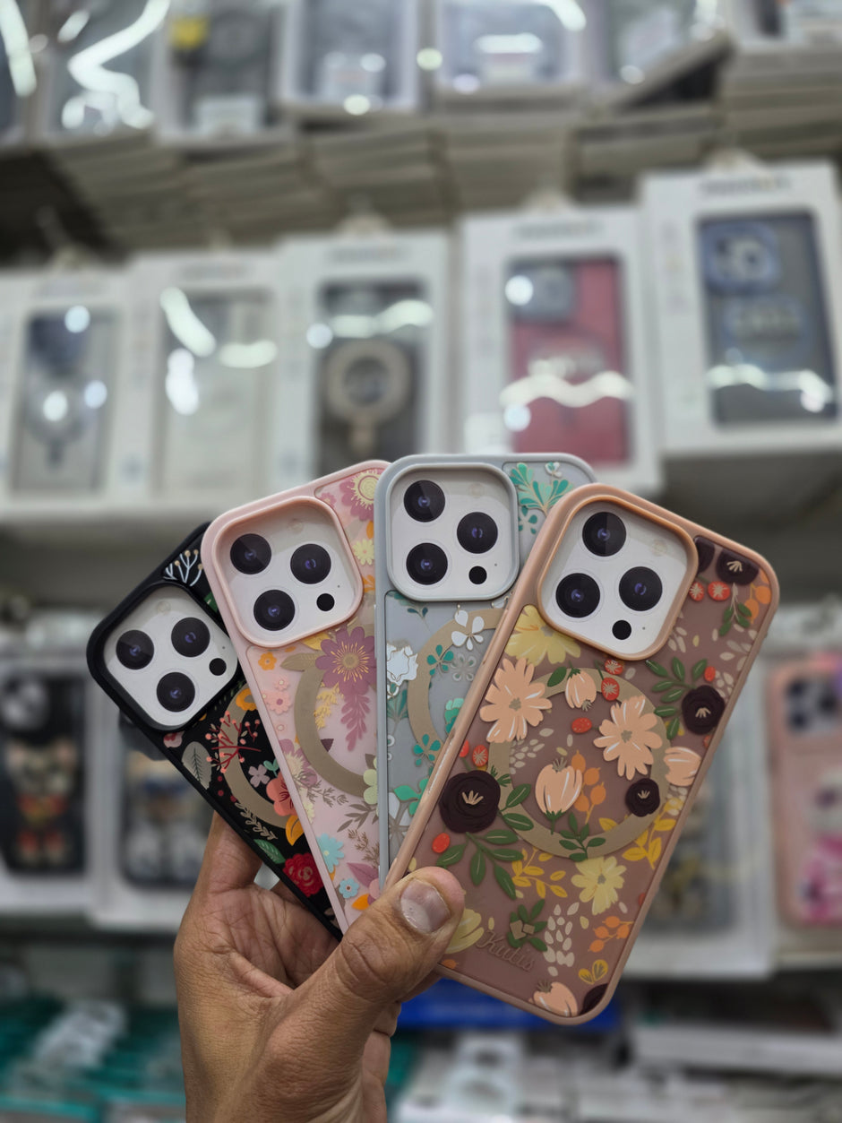Kutis Floral Printed Shockproof MagSafe Case - iPhone 16 Pro Back Cover