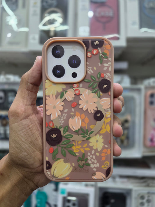 Kutis Floral Printed Shockproof MagSafe Case - iPhone 16 Pro