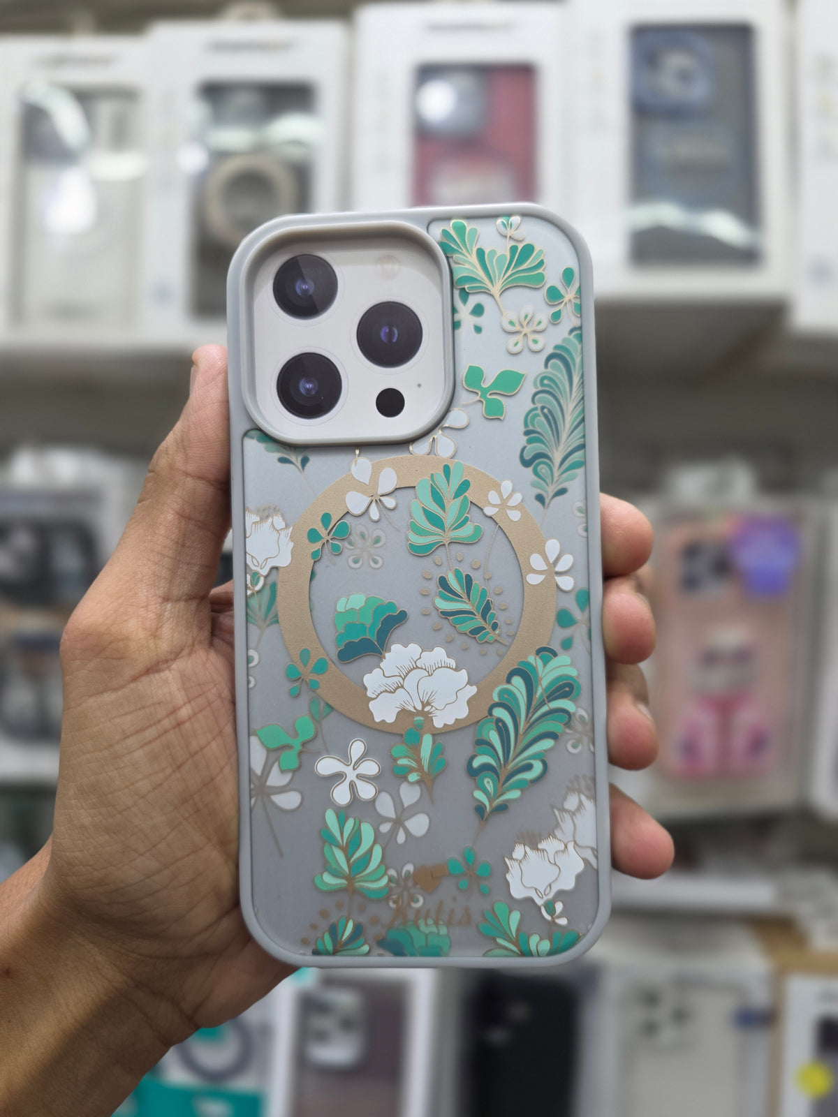 Kutis Floral Printed Shockproof MagSafe Case - iPhone 16 Pro Back Cover