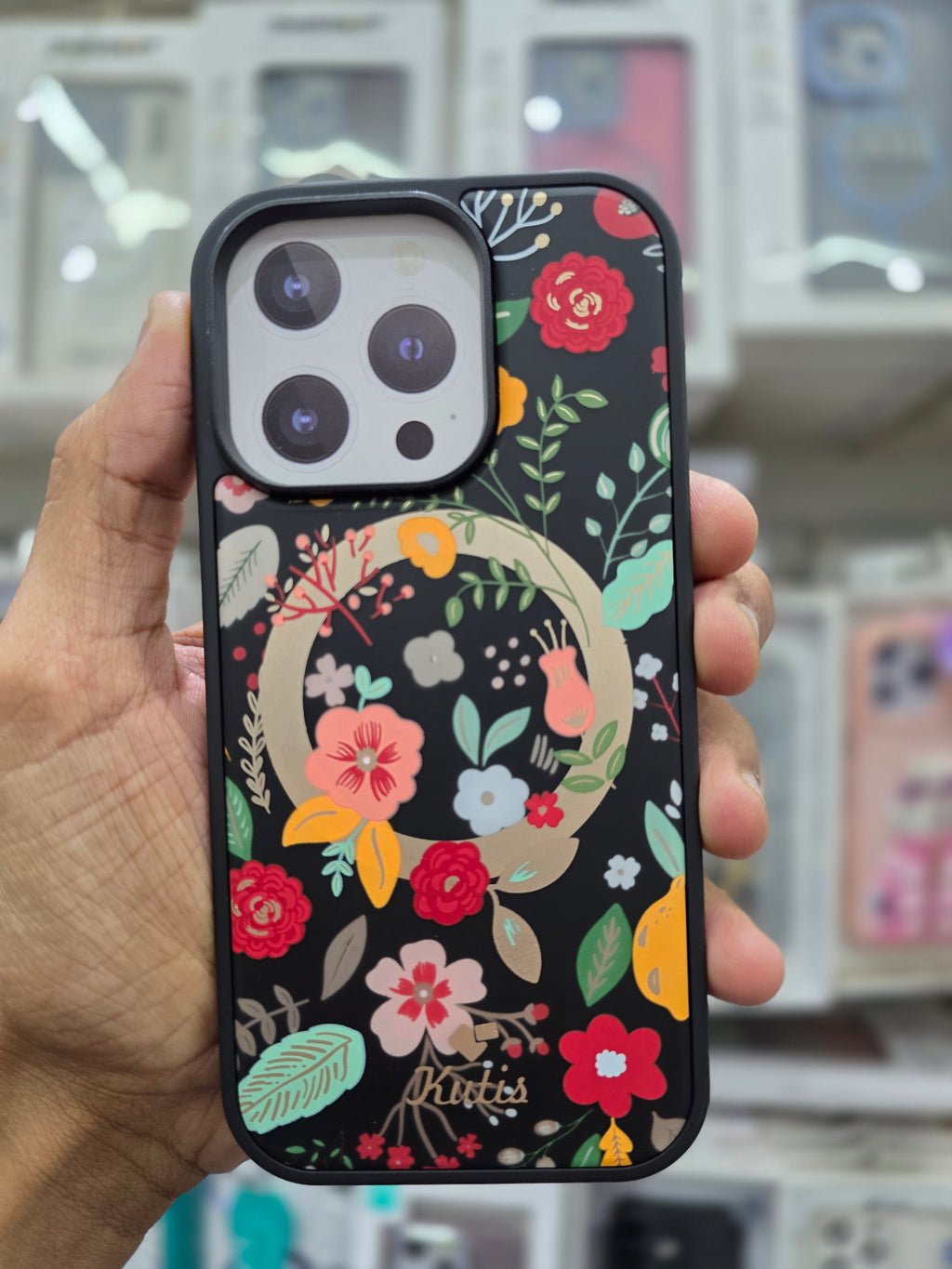 Kutis Floral Printed Shockproof MagSafe Case - iPhone 16 Pro Back Cover