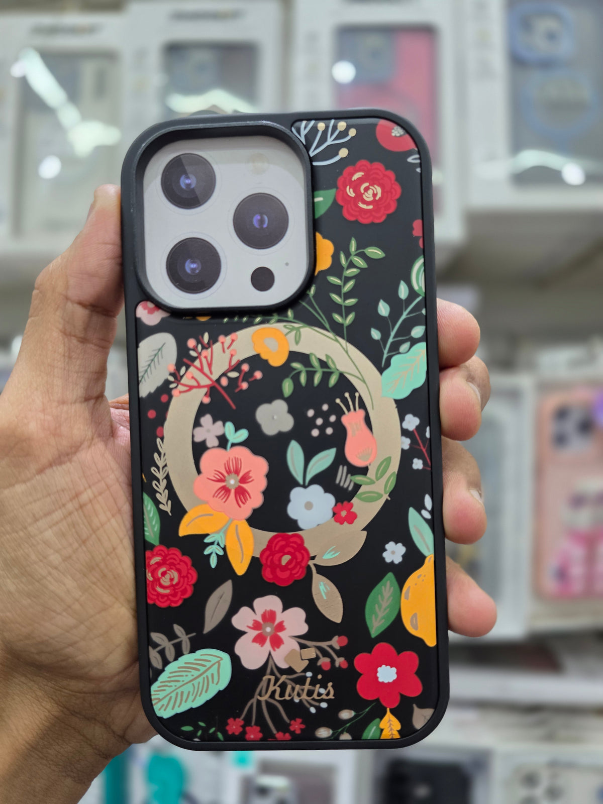 Kutis Floral Printed Shockproof MagSafe Case - iPhone 16 Pro Back Cover