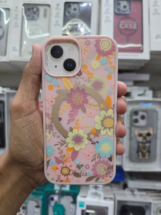 Kutis Floral Printed Shockproof MagSafe Case - iPhone 15