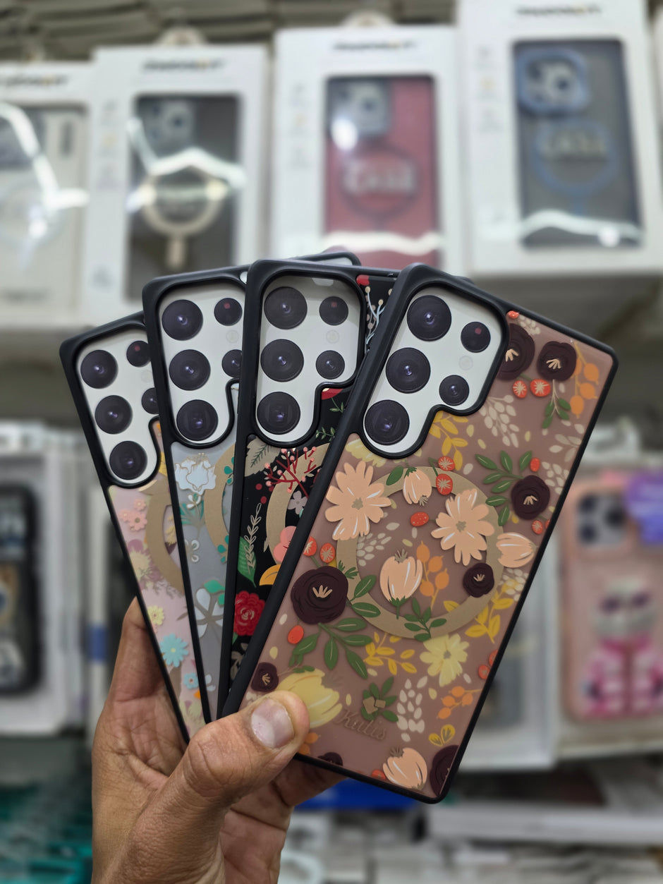 Kutis Floral Printed Shockproof MagSafe Case - Samsung S24 Ultra