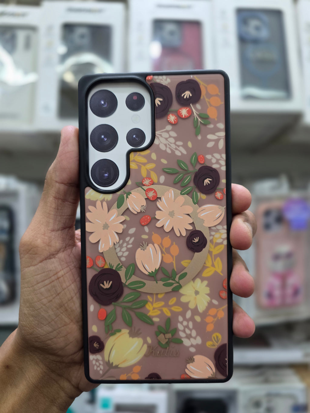 Kutis Floral Printed Shockproof MagSafe Case - Samsung S25 Ultra