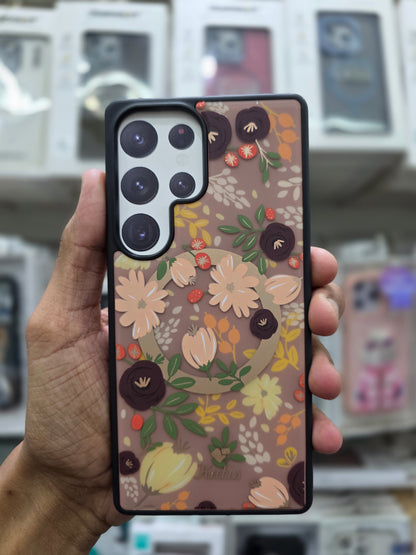 Kutis Floral Printed Shockproof MagSafe Case - Samsung S25 Ultra