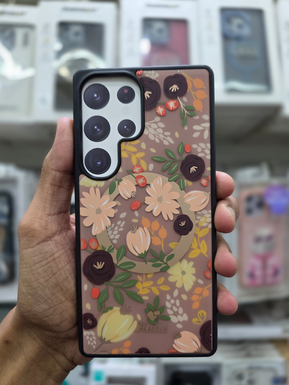 Kutis Floral Printed Shockproof MagSafe Case - Samsung S24 Ultra