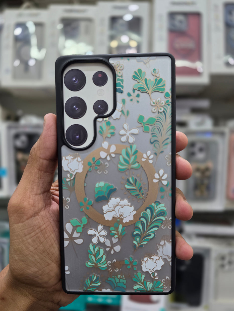 Kutis Floral Printed Shockproof MagSafe Case - Samsung S24 Ultra