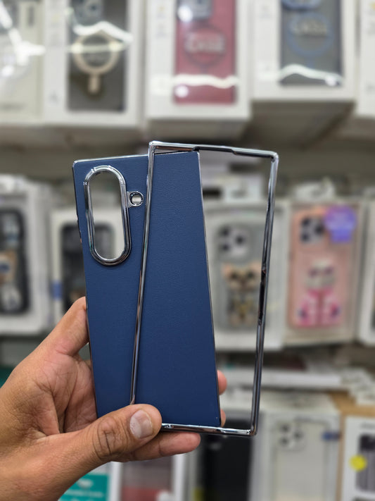 DFANS Pu Leather Chrome Plated Samsung Z Fold 7 Cover