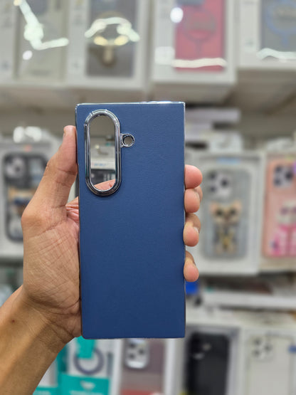 DFANS Pu Leather Chrome Plated Samsung Z Fold 7 Cover