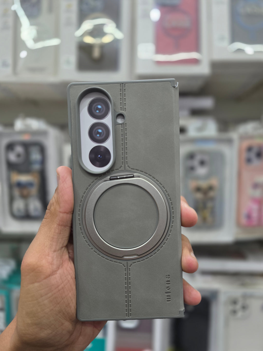 Wlons Leather Magnetic Ring Stand Flip Cover - Samsung Galaxy Z Fold 7