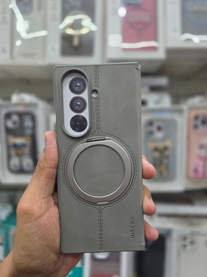 Wlons Leather Magnetic Ring Stand Flip Cover - Samsung Galaxy Z Fold 7