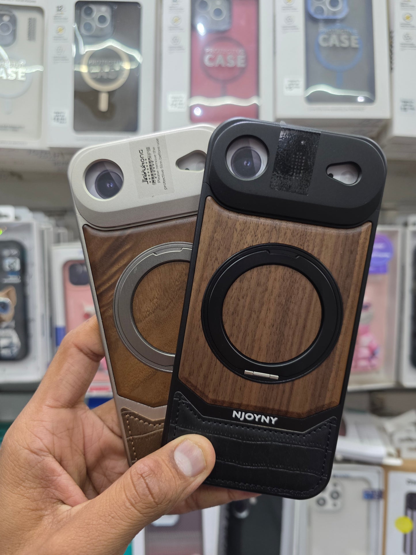 NY Perfume Wooden Metal 360 Stand Case With Magsfe - iPhone 17 Air