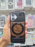 NY Perfume Wooden Metal 360 Stand Case With Magsfe - iPhone 17 Back Cover