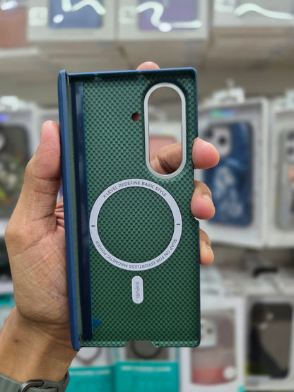 X-Level Mars Carbon Fiber Textute Magnet Samsung Fold 7 Cover
