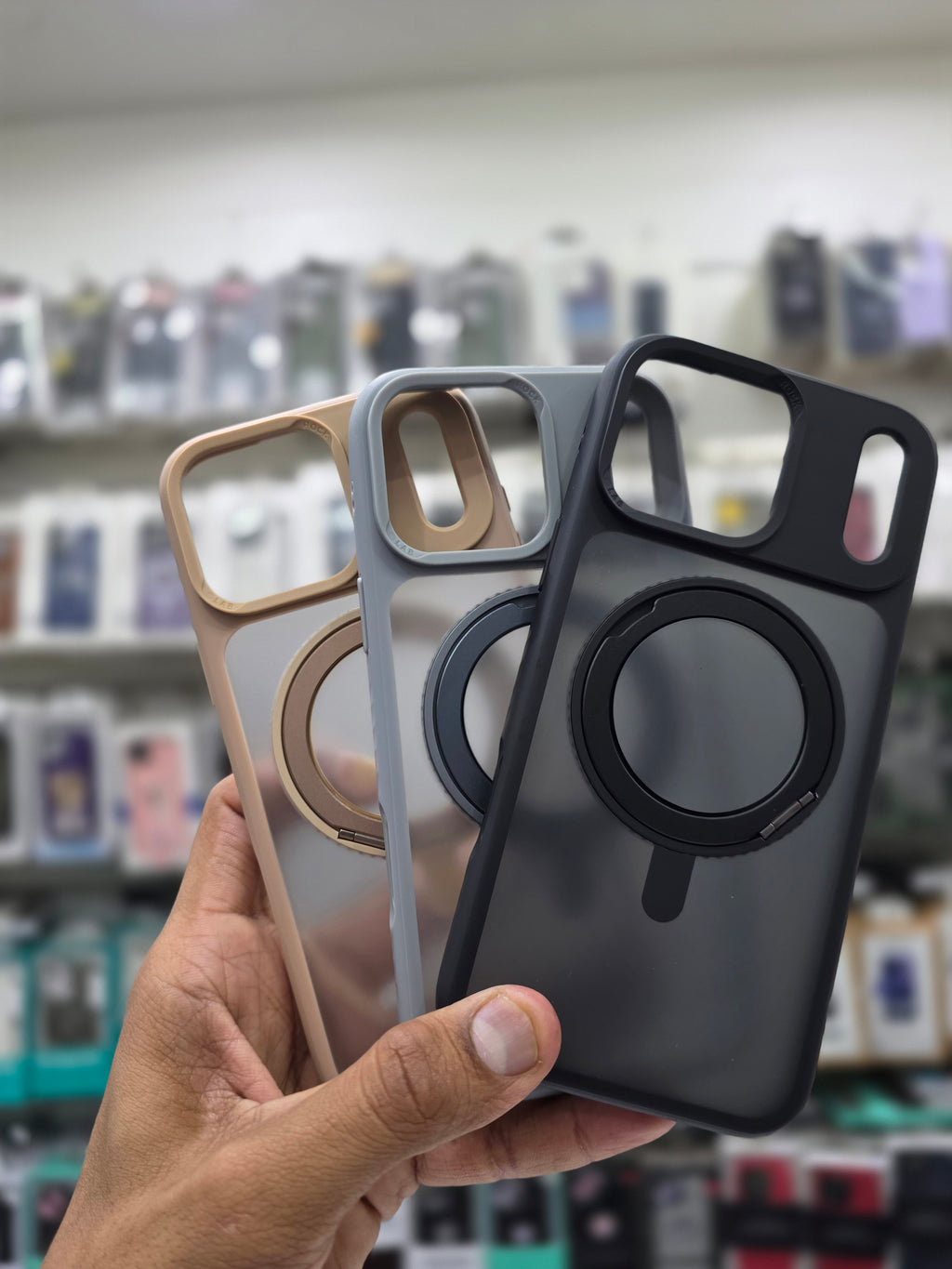Rock Guard Touch Mate Magnetic Case With 360 Stand - iPhone 17 Pro Max Back Cover